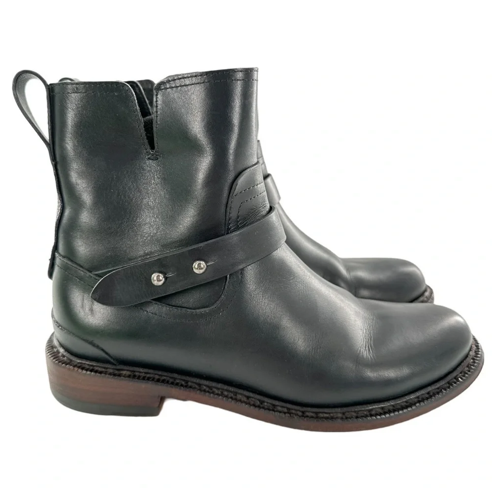 Rag & Bone Ashford ankle bootie size 6.5 black calfskin leather moto boots